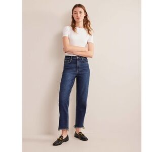NWT - Boden High Rise Classic Slim Jeans - Frayed hem, size 32, 29.5" inseam
